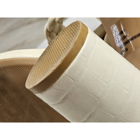 Women Cream Braided Block Heels Size 9 - Picture 7 of 10